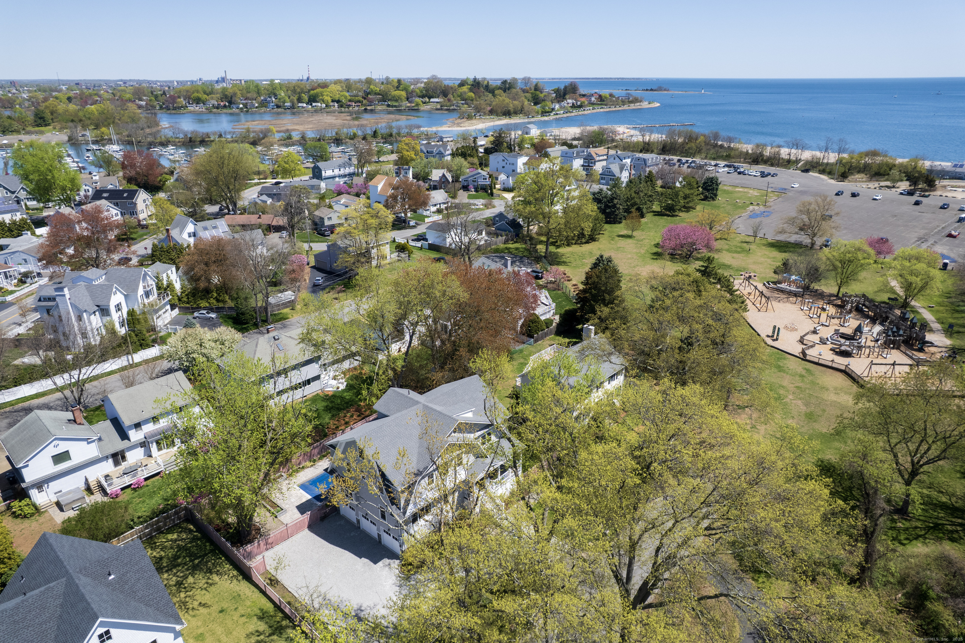 an aerial view of multiple house