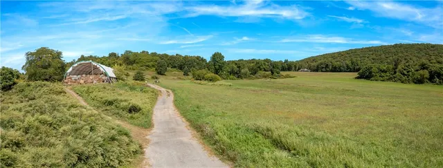 a view of lake with green space