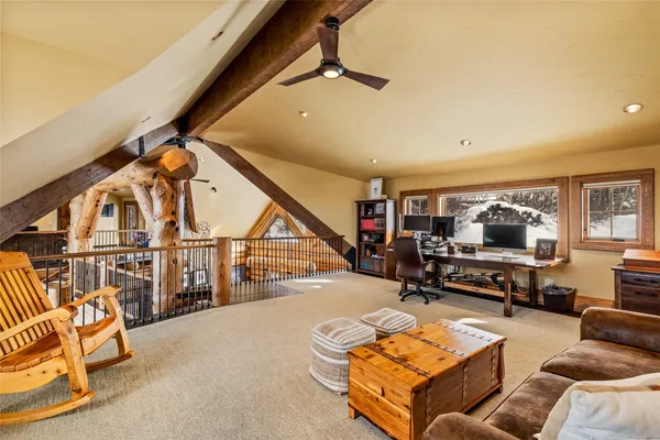 a view of deck with wooden floor and staircase