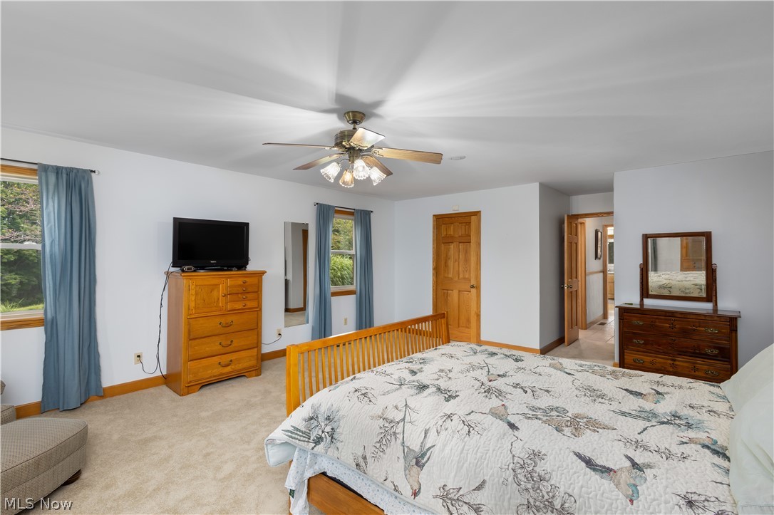 10909 Ruby Road Cambridge, OH 43725 - Photo 20 of 34 Bedroom with light carpet and a ceiling fan