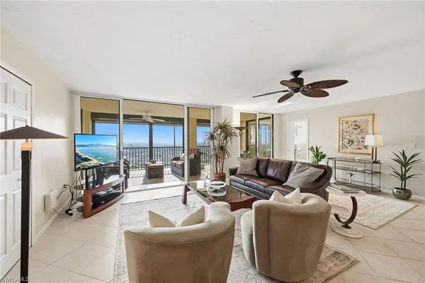 a living room with furniture