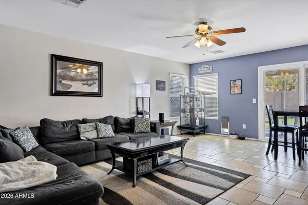 a living room with furniture