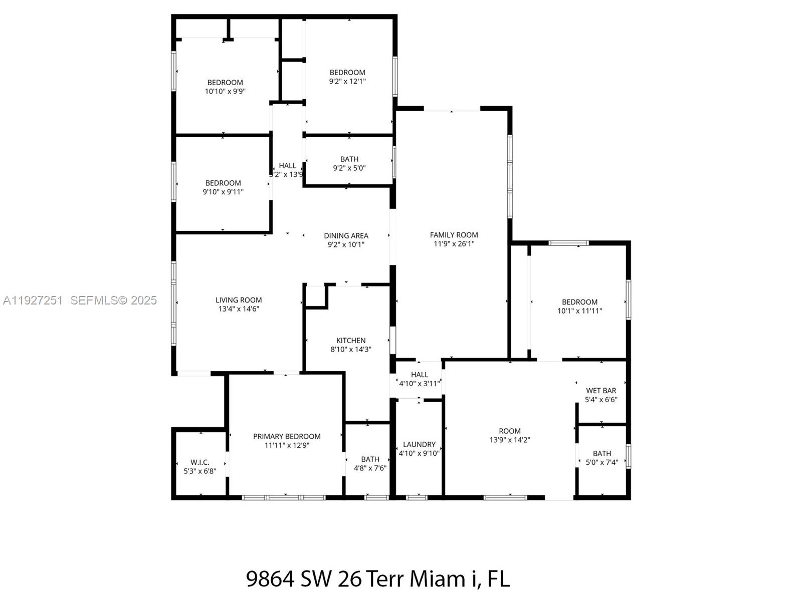 9864 Southwest 26th Terrace Miami, FL 33165 - Photo 34 of 40 a picture of floor plan