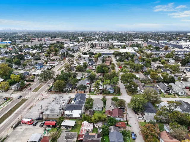 an aerial view of a city