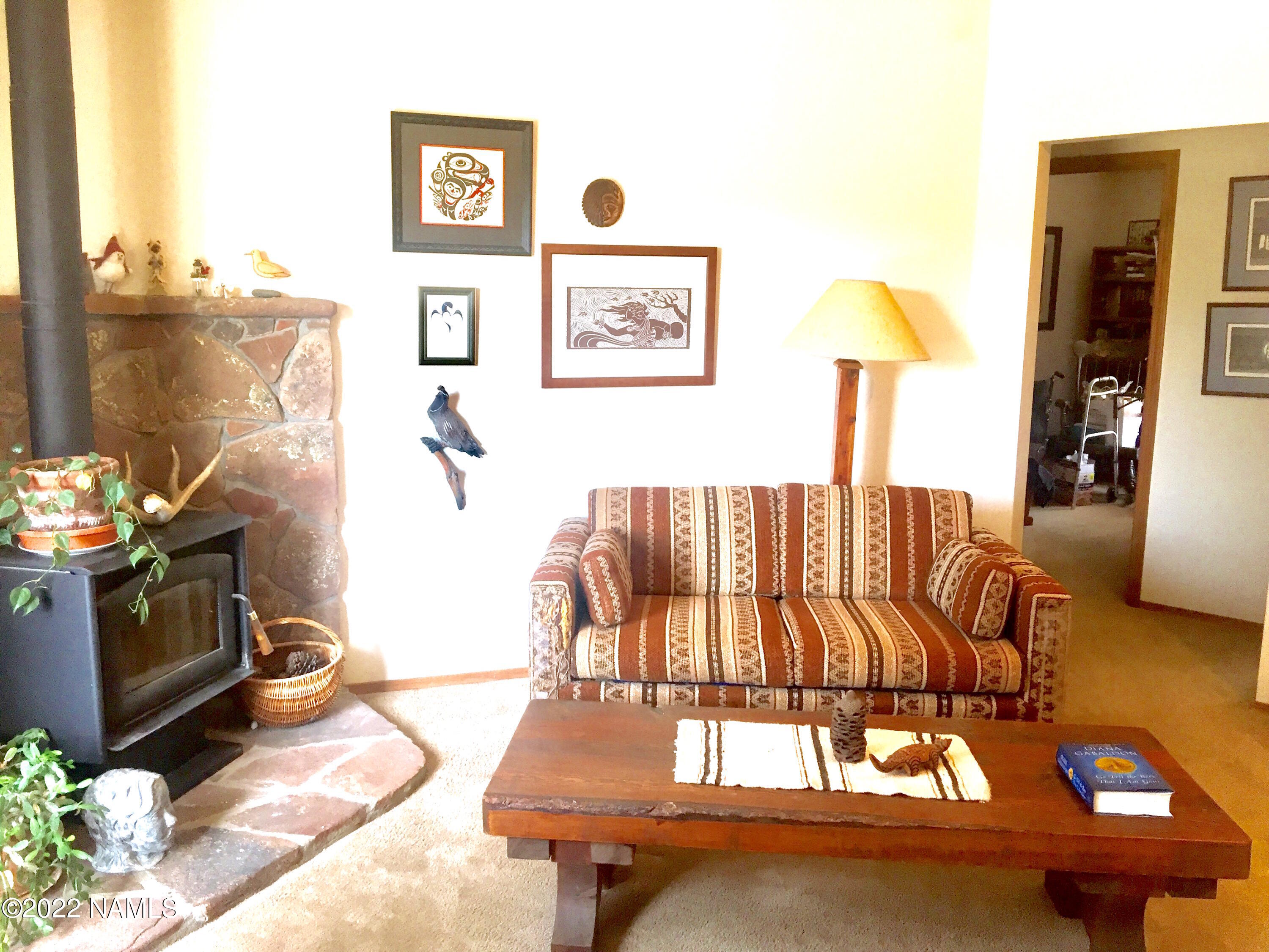 9612 Pioneer Valley Road Flagstaff, AZ 86004 - Photo 12 of 64 2C Woodstove_Hearth_LR North