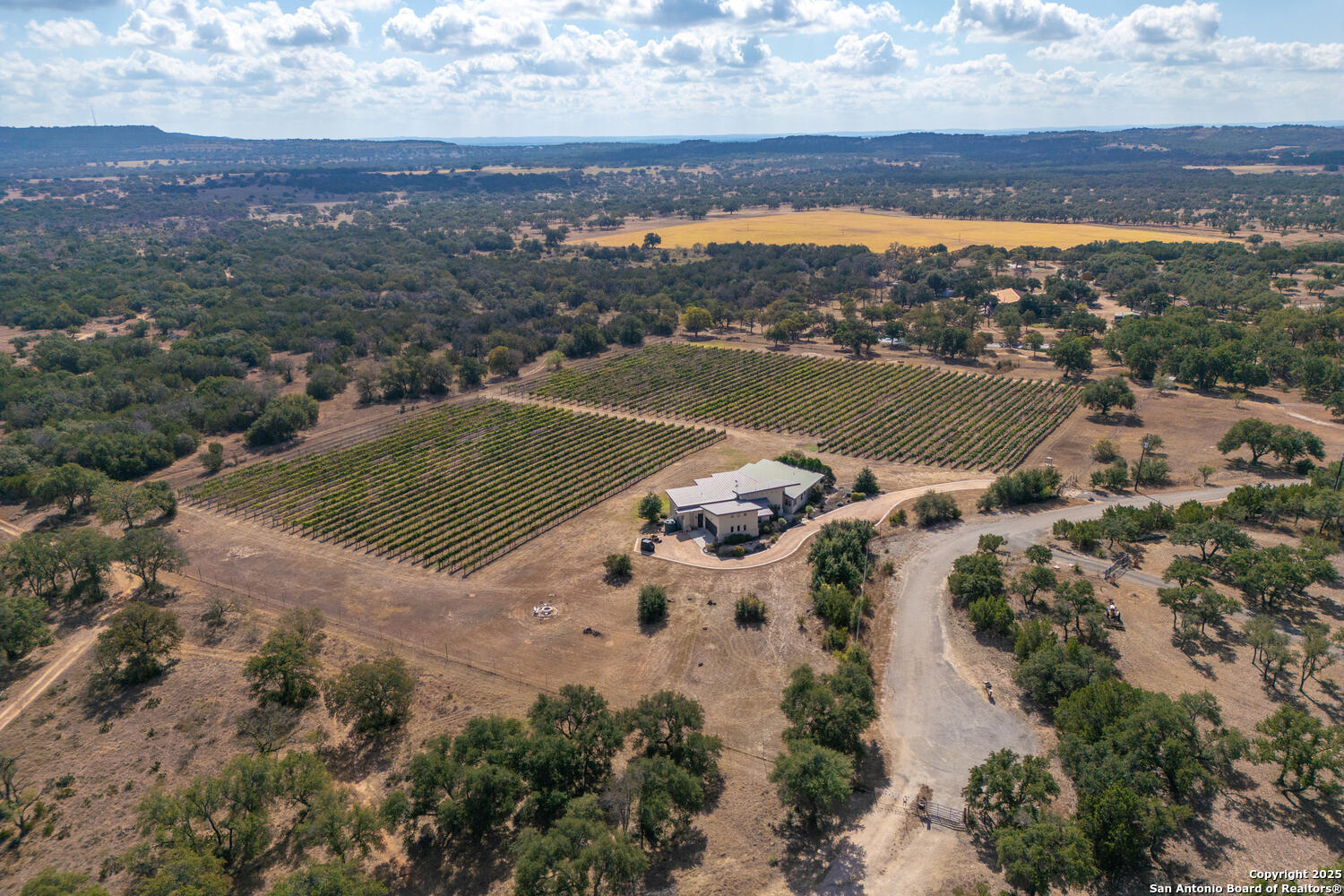 1758 Lincoln Smith Road Round Mountain, TX 78663 - Photo 48 of 50 an aerial view of a houses with a lake