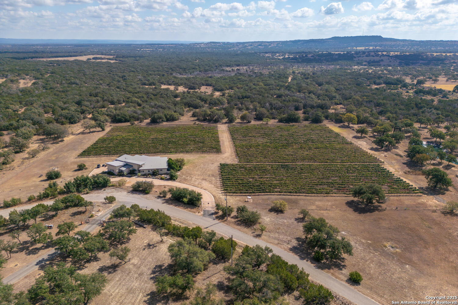 1758 Lincoln Smith Road Round Mountain, TX 78663 - Photo 49 of 50 an aerial view of residential houses with outdoor space