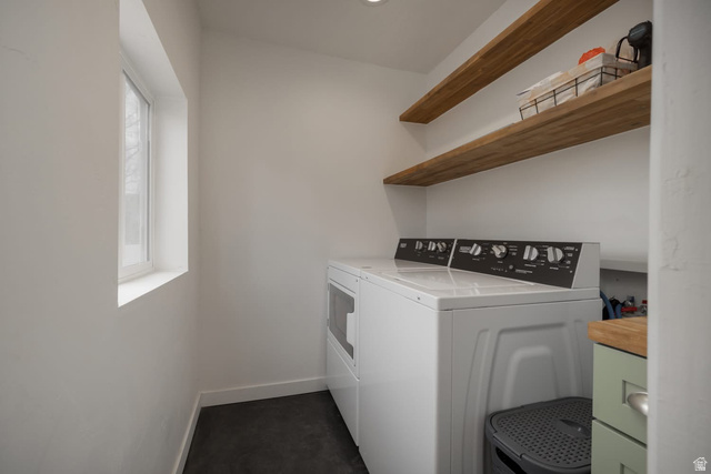479 South 100 West Vernal, UT 84078 - Photo 9 of 13 Laundry area with baseboards and separate washer and dryer