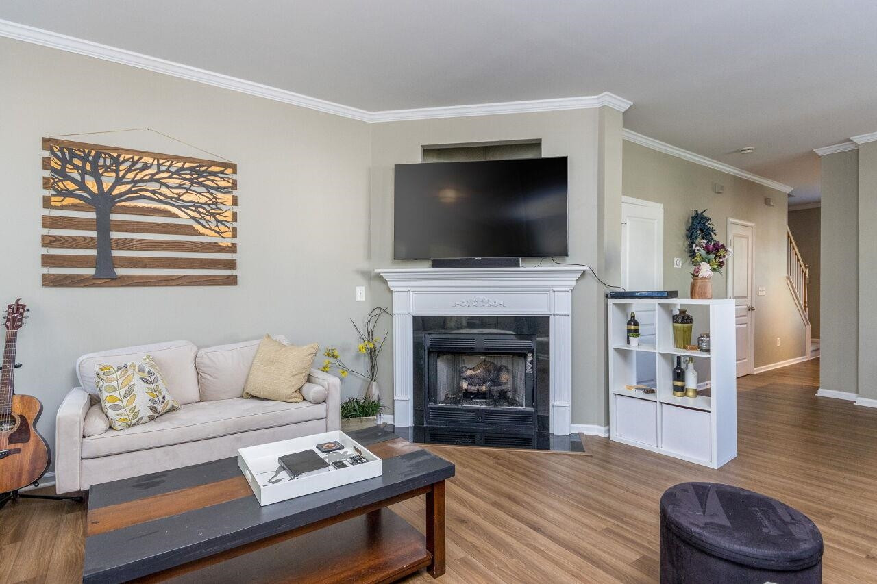 137 Cedar Elm Road Durham, NC 27713 - Photo 5 of 26 Living Room w/Gas Log Fireplace