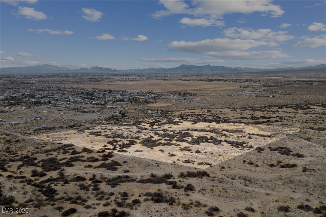 Property's elevated view of Pahrump Valley, center