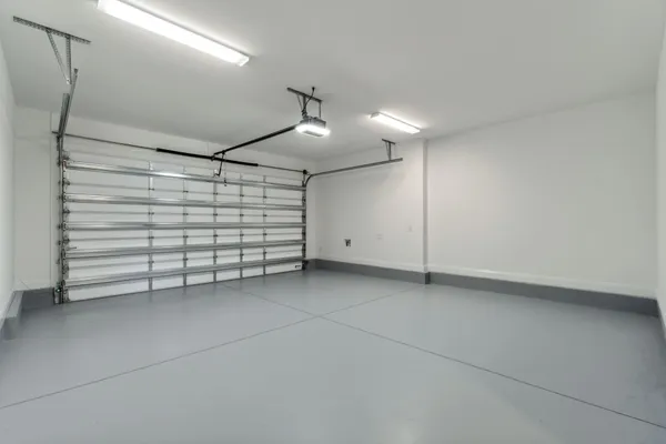 a view of a garage room and storage