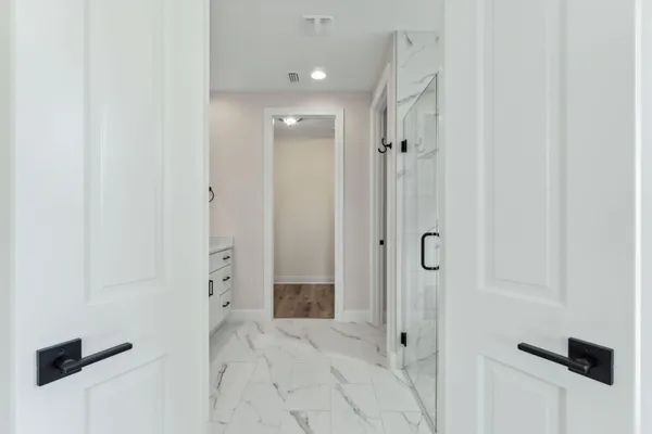 a bathroom with a shower