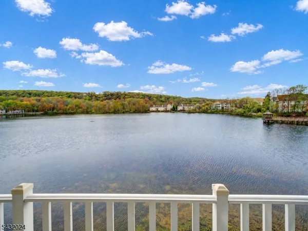 a view of a lake in middle of forest