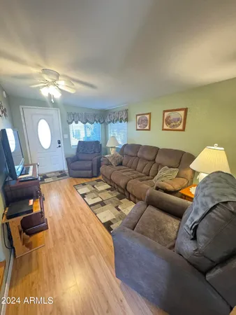 a living room with furniture and a couch