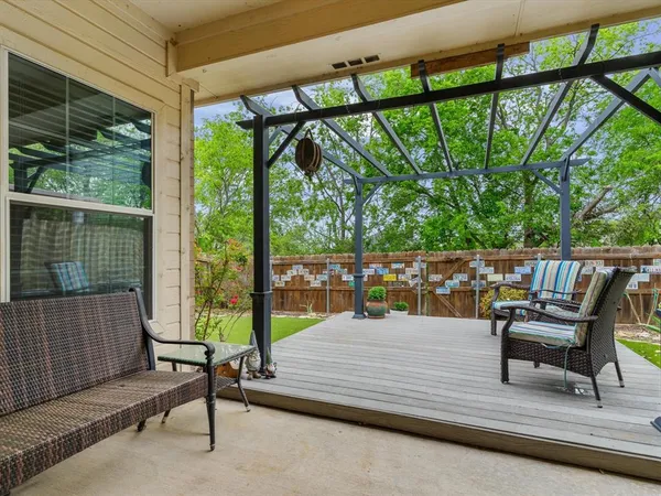 a outdoor view with a sitting space