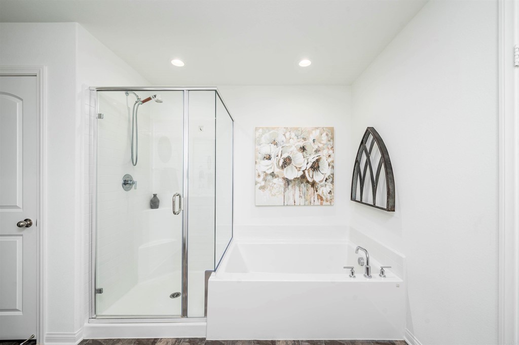 33288 Skyview Road Winchester, CA 92596 - Photo 36 of 51 a bathroom with a bathtub and a shower