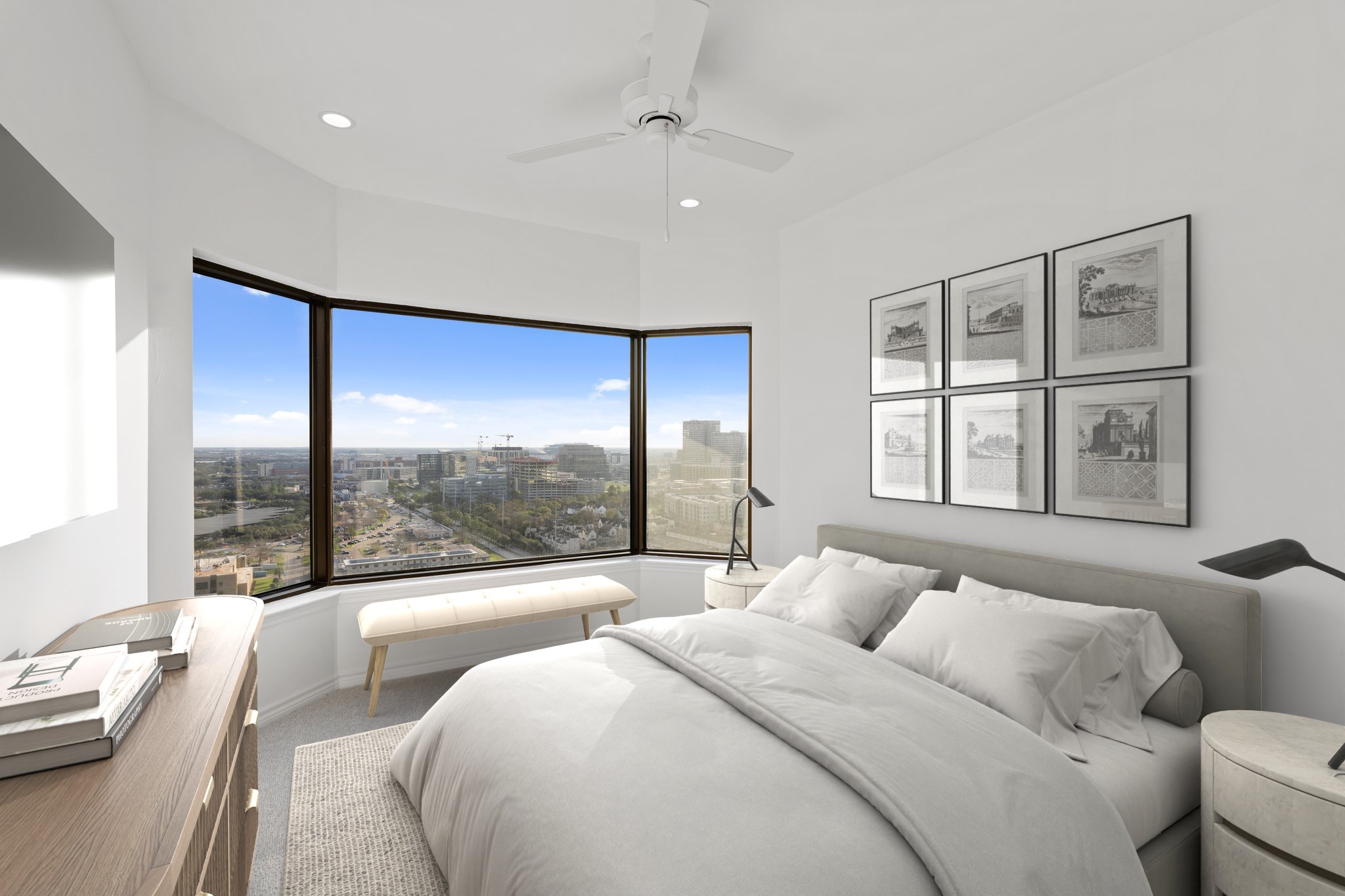 2001 Holcombe Boulevard, Unit 2305 Houston, TX 77030 - Photo 14 of 46 a bedroom with a large bed and a large window