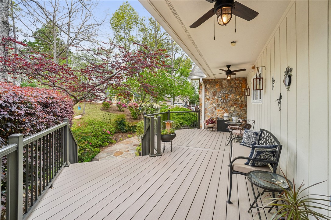 120 Beacon Ridge Circle Salem, SC 29676 - Photo 4 of 48 This inviting outdoor deck offers tranquil views of the surrounding garden, perfect for relaxation.