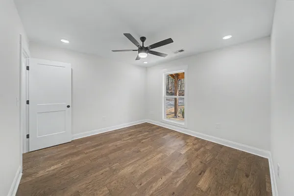 a empty closet with white paint