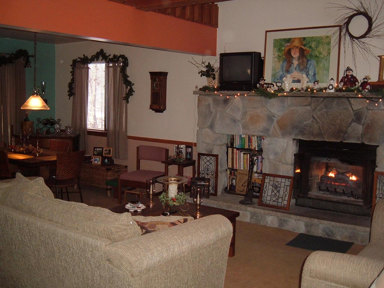 1202 Fawn Road Pocono Lake, PA 18347 - Photo 3 of 4 Living Room With Stone Fireplace