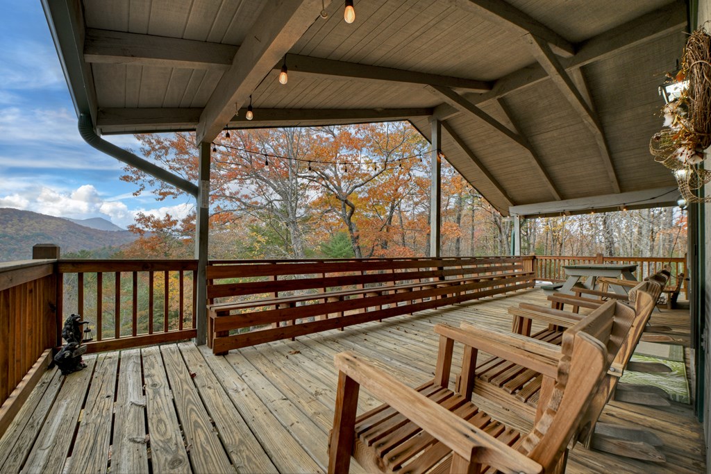 654 Stover Knob Trail Cherry Log, GA 30522 - Photo 31 of 44 a view of a chairs and table in the balcony