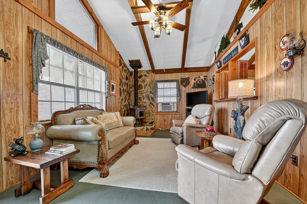 654 Stover Knob Trail Cherry Log, GA 30522 - Photo 7 of 44 a living room with furniture a flat screen tv and a window