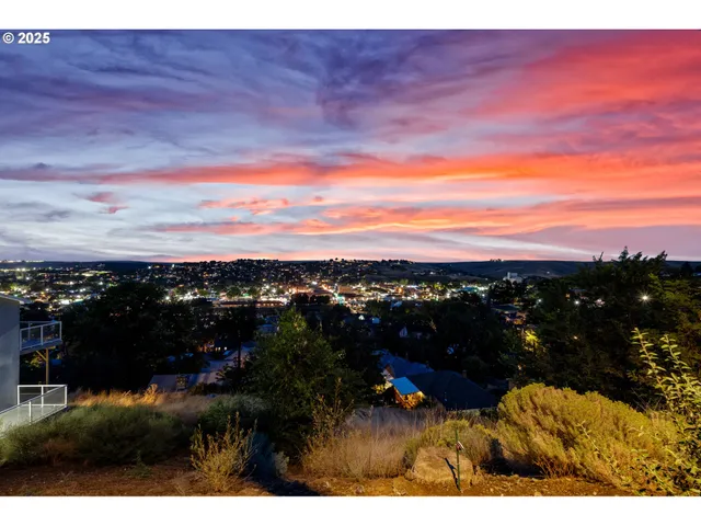a view of city and mountain