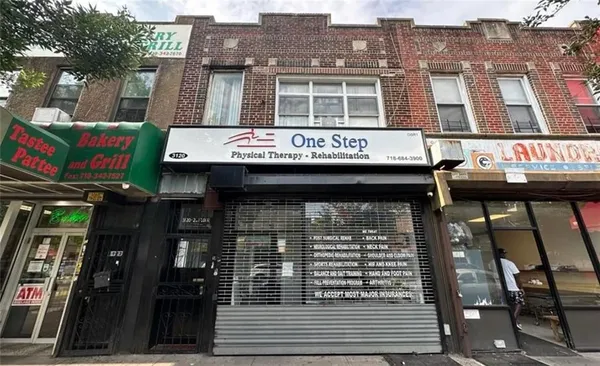 a view of an entrance of the building