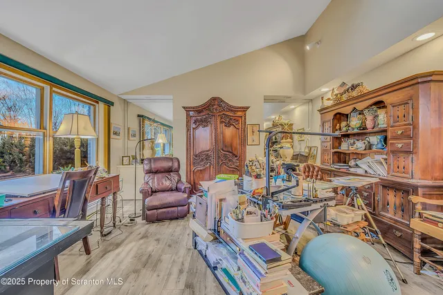 a living room with furniture