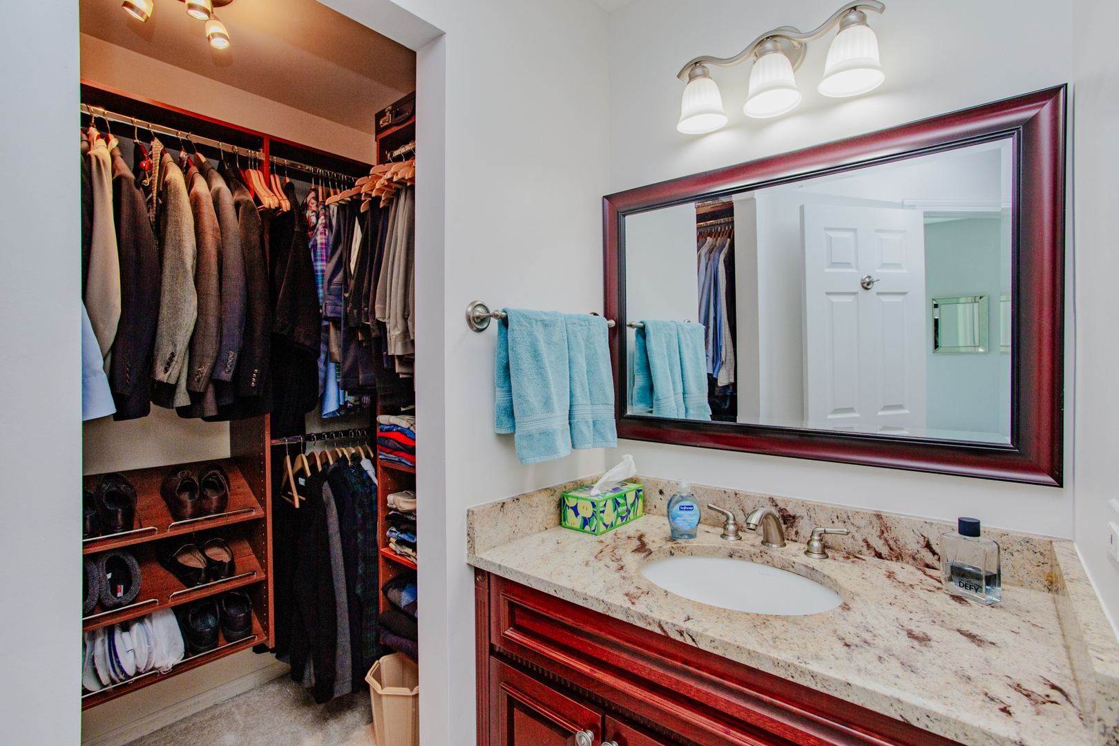 608 Raintree Road Buffalo Grove, IL 60089 - Photo 44 of 59 a bathroom with a sink vanity and a mirror
