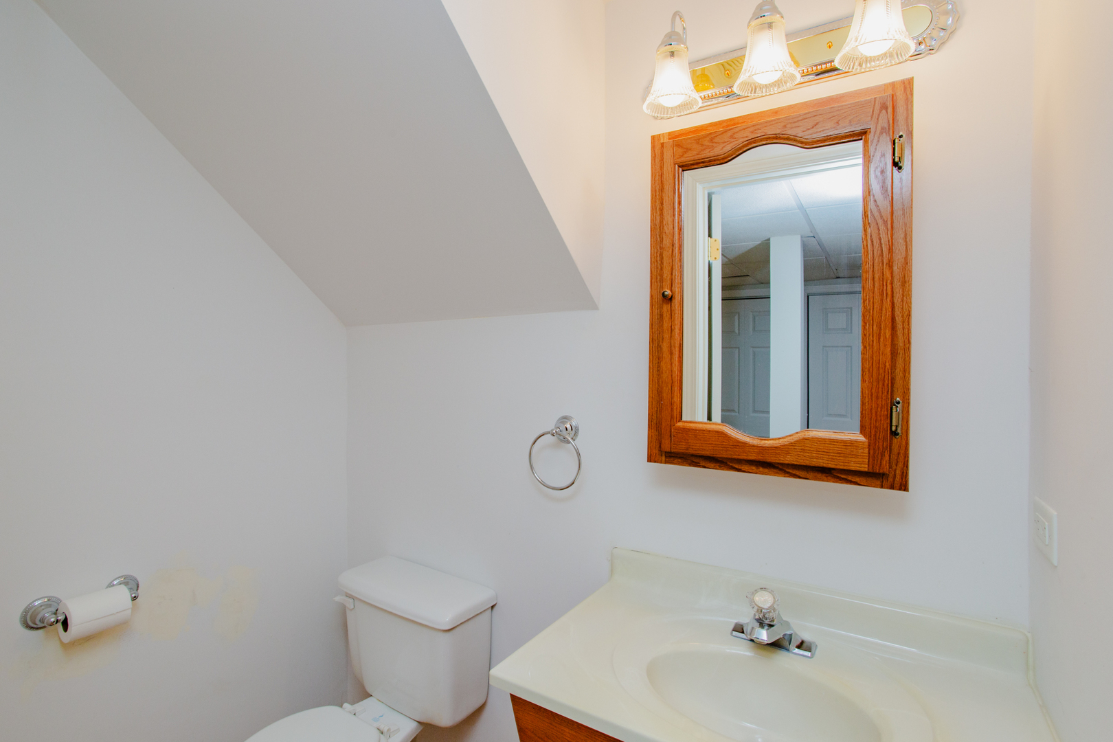 608 Raintree Road Buffalo Grove, IL 60089 - Photo 55 of 59 a bathroom with a toilet sink vanity and mirror