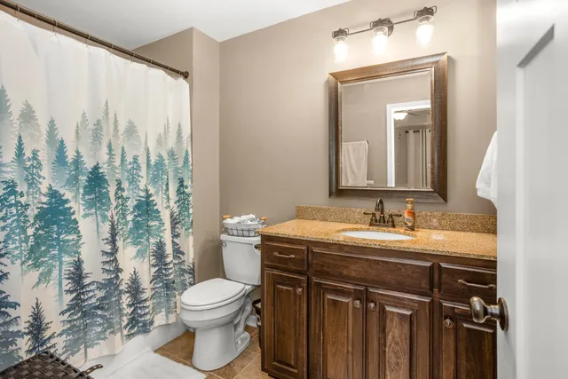 a bathroom with a toilet a sink and a mirror