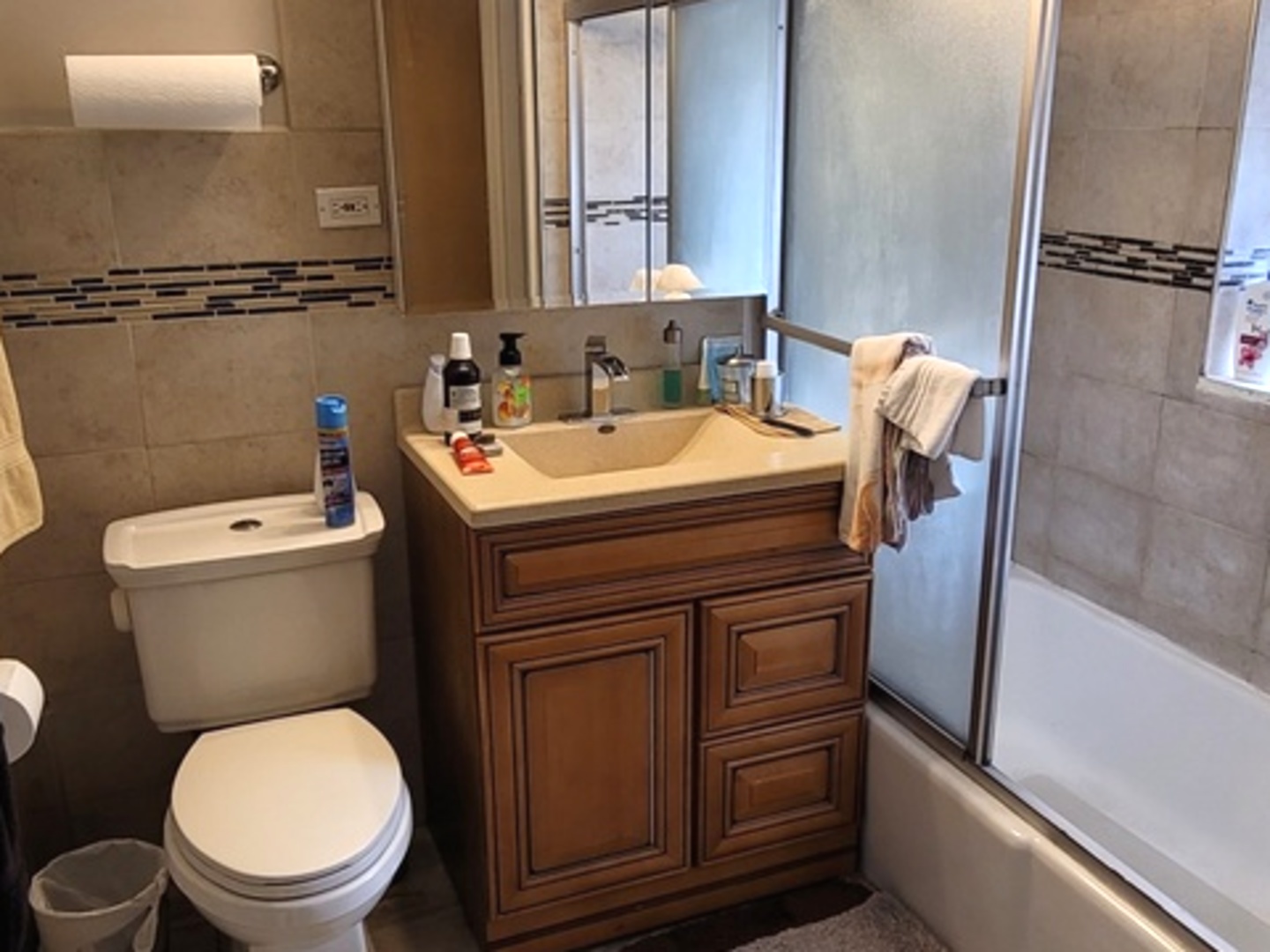 7432 West Gregory Street Chicago, IL 60656 - Photo 32 of 55 a bathroom with a sink a toilet and a mirror