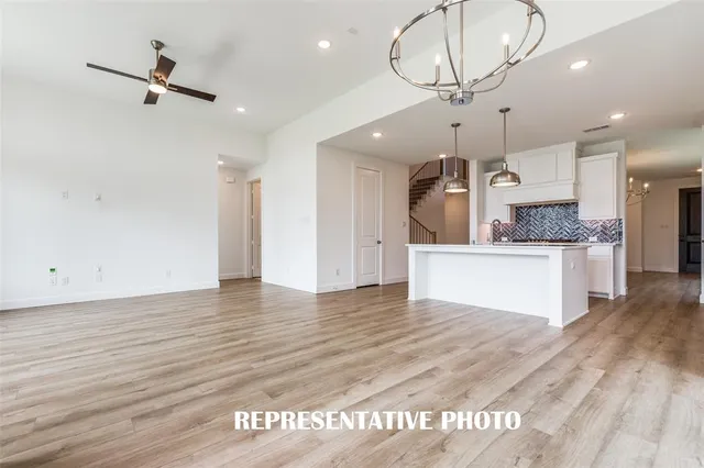 a view of a park with swings