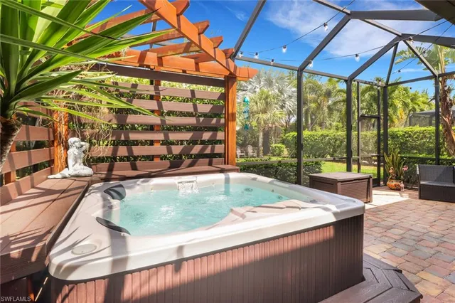 a view of swimming pool from a patio