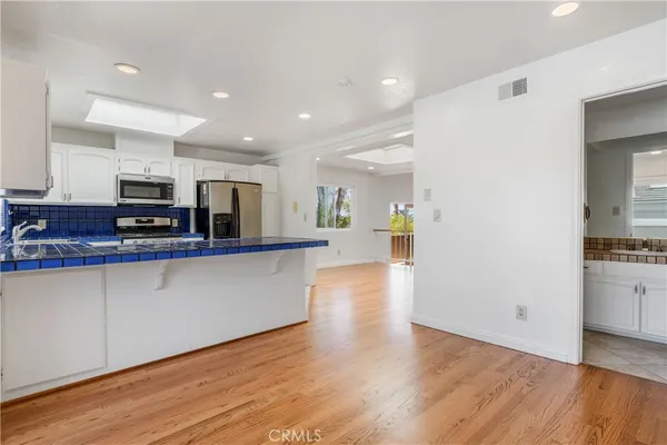 an empty room with fan