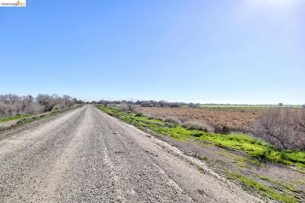 a view of a road with a yard