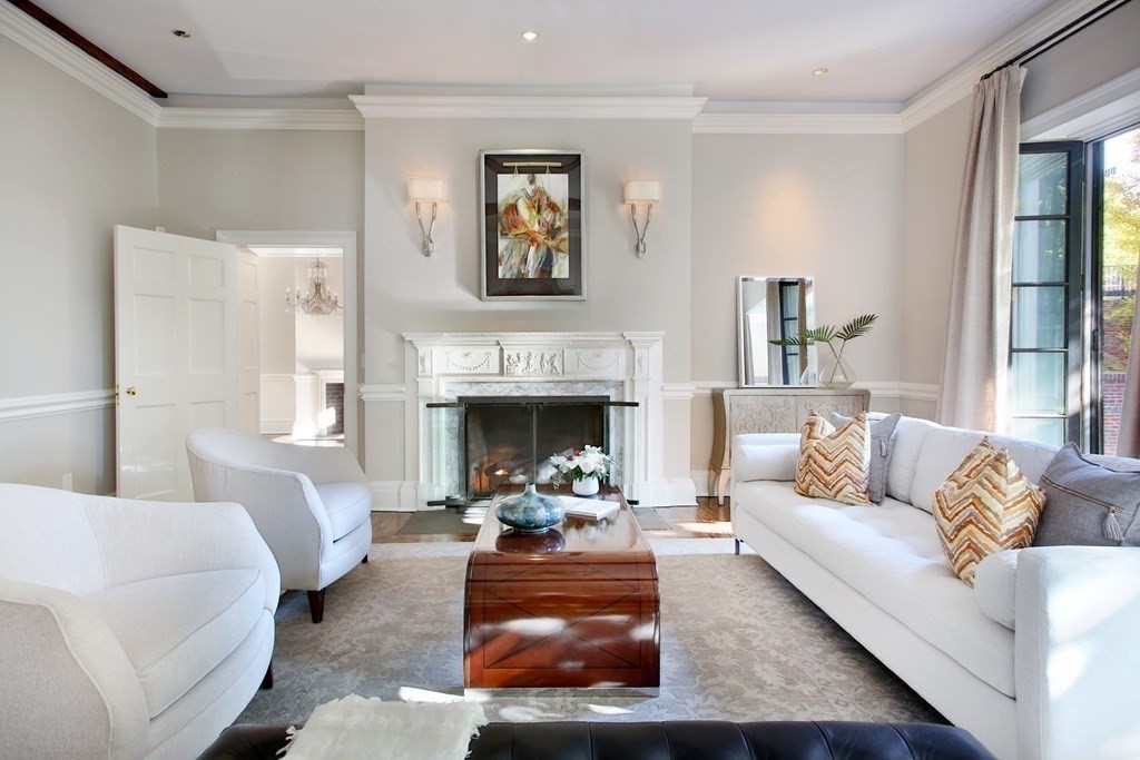 14 Walnut Street Boston, MA 02108 - Photo 6 of 42 a living room with furniture and a fireplace