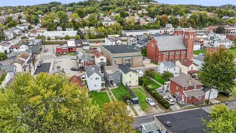an aerial view of a city