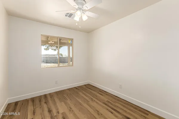 an empty room with a window