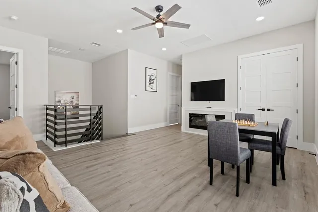 a living room with furniture and window