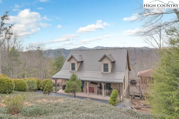 an aerial view of a house
