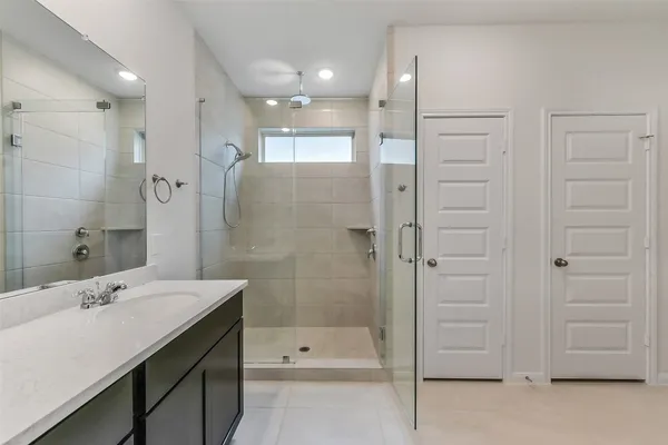 a bathroom with a shower