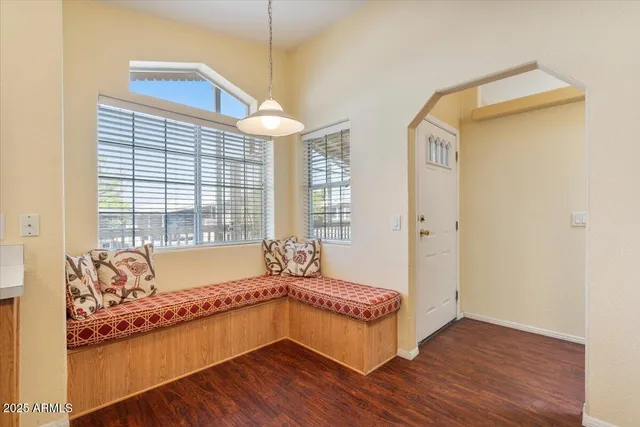 a view of a wooden door