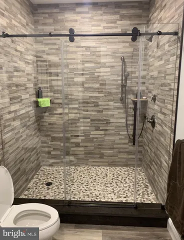 a bathroom with a toilet