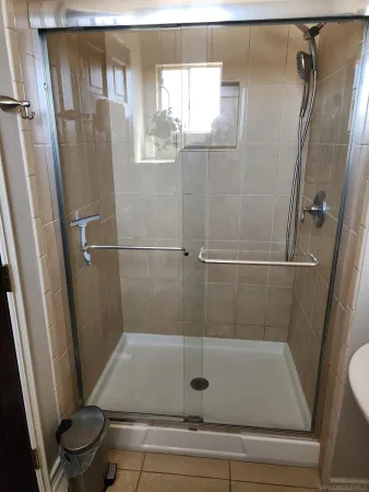 a bathroom with a shower