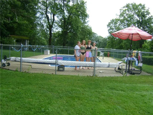 a dining room with furniture