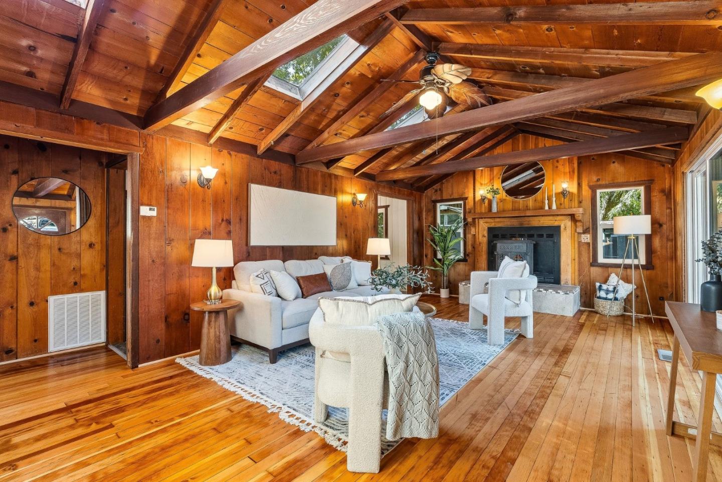 194 Lazy Woods Road Felton, CA 95018 - Photo 15 of 58 a living room with furniture and a fireplace