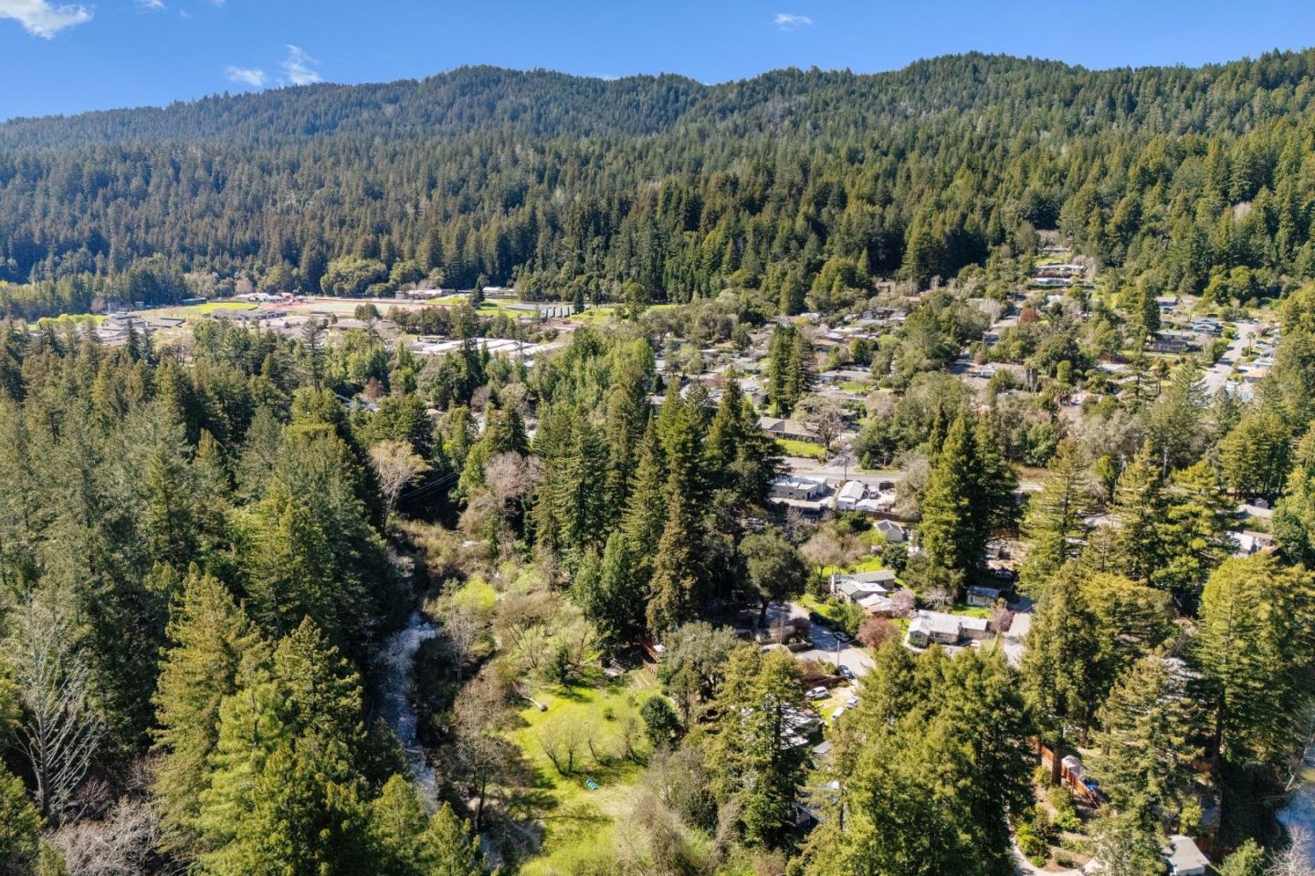 194 Lazy Woods Road Felton, CA 95018 - Photo 50 of 58 a view of a forest with mountains in the background