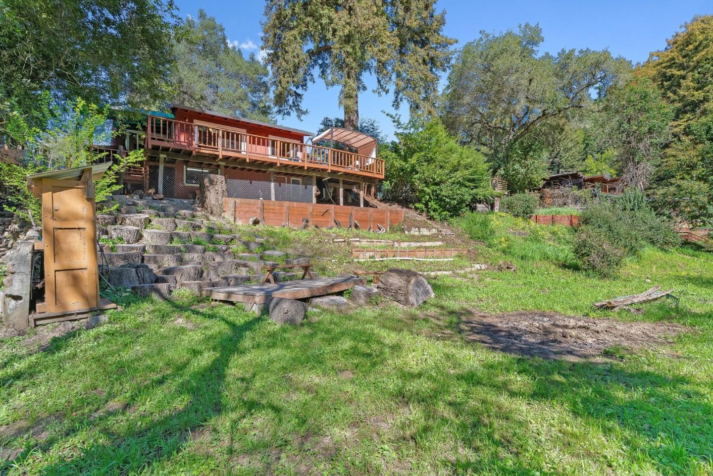 194 Lazy Woods Road Felton, CA 95018 - Photo 52 of 58 an aerial view of a house with a yard